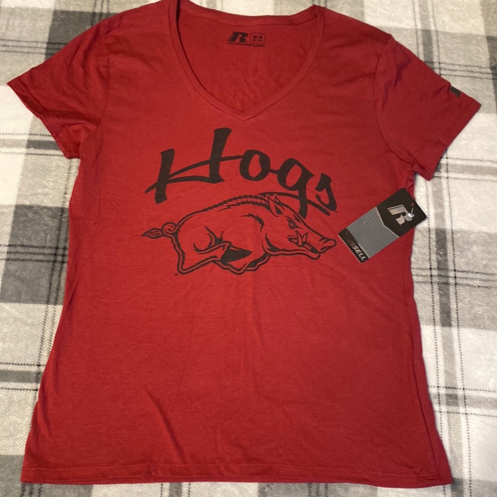 Brand new women’s Arkansas Razorback V-neck tshirt